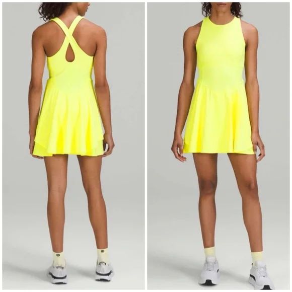 Lululemon court crush tennis dress electric lemon yellow 8 - Picture 1 of 12